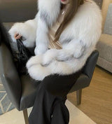 High End Marble Fox Fur Coat-4