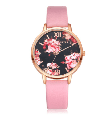 High Quality Fashion Leather Strap Rose Gold Women Watch-Pink rose gold-8