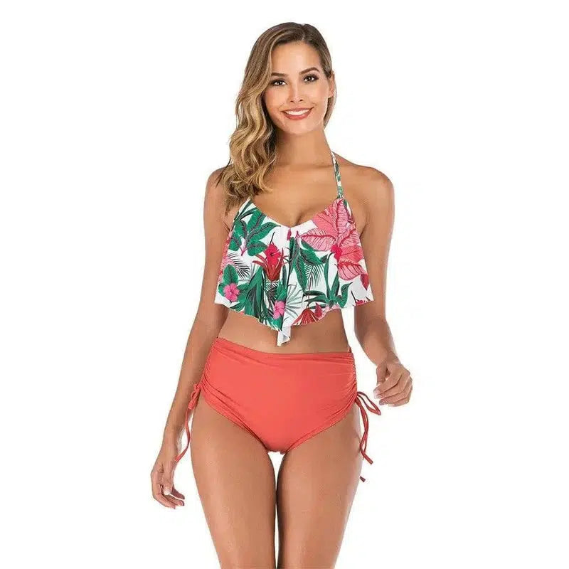 High waist bikini-Pink-3