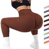 High Waist Seamless Leggings Threaded Knitted Fitness Pants Solid Women's Slimming Sports Yoga Pants Elastic Running Sport Leggings-1