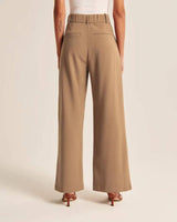 High Waist Straight Trousers With Pockets Wide Leg Casual-2