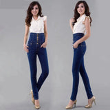 LOVEMI - high waisted jeans female thin elastic feet pencil pants