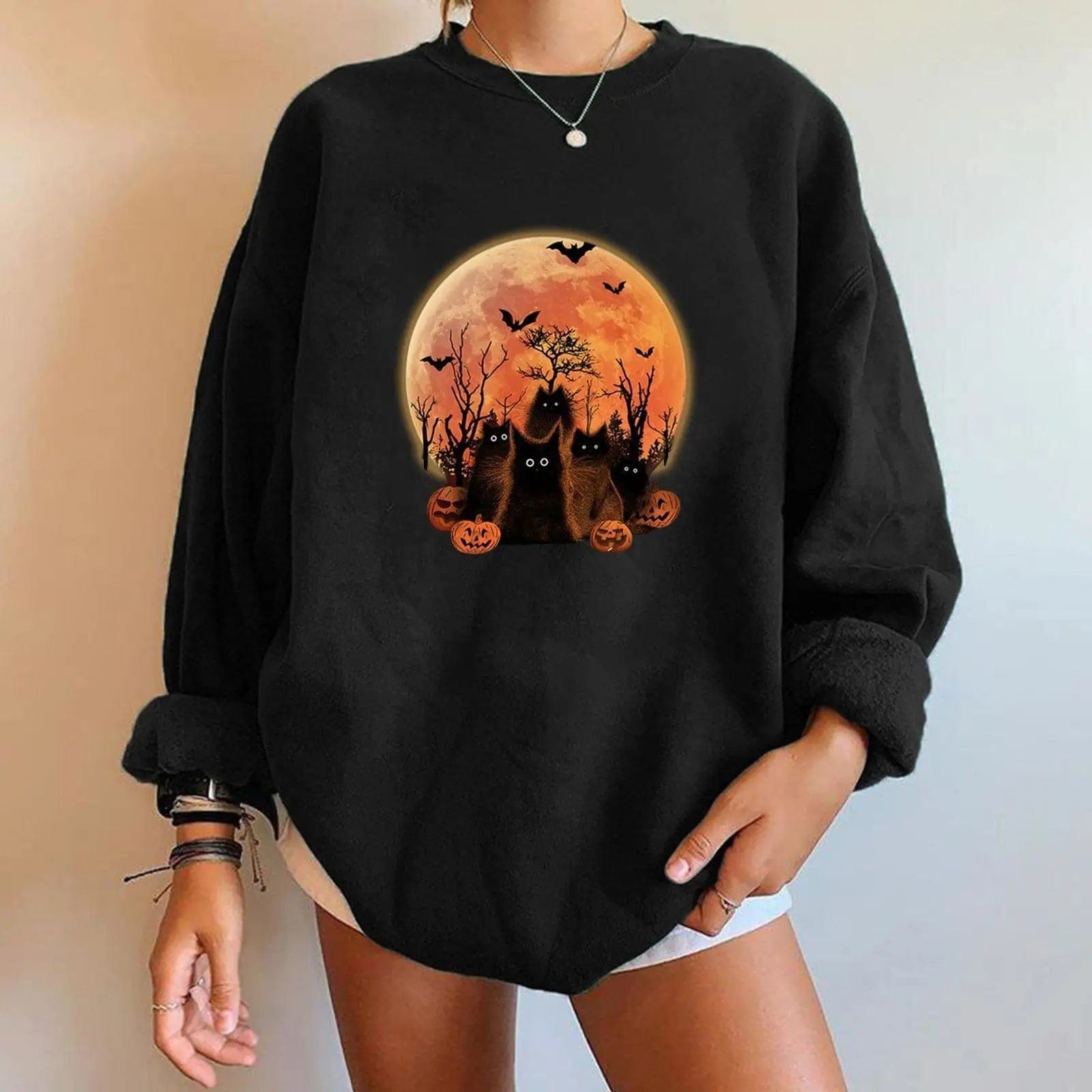 LOVEMI Hoodies Black / F / S Lovemi -  Halloween Long-sleeved Spot Ouma Plus Cashmere Sweater
