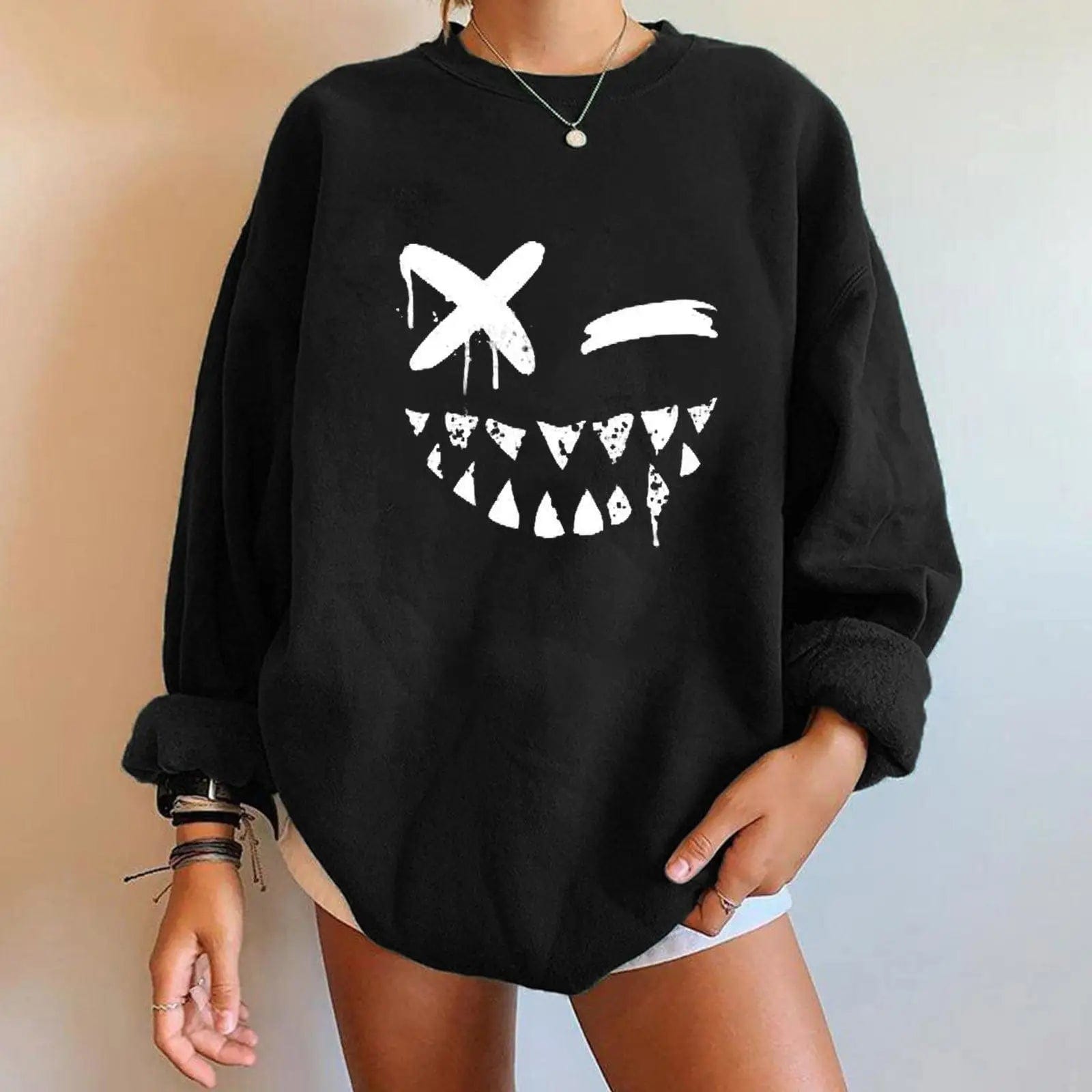 LOVEMI Hoodies Black / G / S Lovemi -  Halloween Long-sleeved Spot Ouma Plus Cashmere Sweater