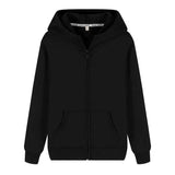 LOVEMI Hoodies Black / S Lovemi -  Thick Long-sleeved Zipper Blank Solid Color Sweater