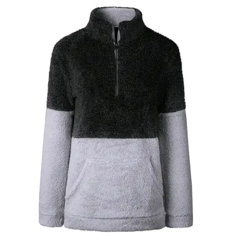 LOVEMI Hoodies Black / XL Lovemi -  Zip Pocket High Collar Blouse Sweater Wool Sweater