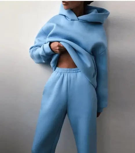 LOVEMI Hoodies Blue / XL Lovemi -  Spring Cross-border Women's Casual Hooded Sweater Two-piece