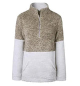 LOVEMI Hoodies Coffee color / 2XL Lovemi -  Zip Pocket High Collar Blouse Sweater Wool Sweater