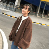 LOVEMI Hoodies Coffee Lovemi -  Harajuku bf wind sweater female new student Korean version