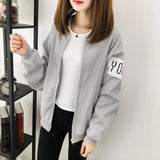 LOVEMI Hoodies gray / M Lovemi -  Printed jacket female jacket baseball uniform loose bf shirt