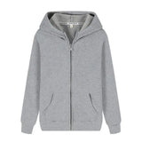 LOVEMI Hoodies Grey / XL Lovemi -  Thick Long-sleeved Zipper Blank Solid Color Sweater