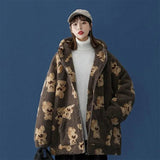 LOVEMI  Hoodies Khaki / M Lovemi -  Lamb fur bear cotton coat