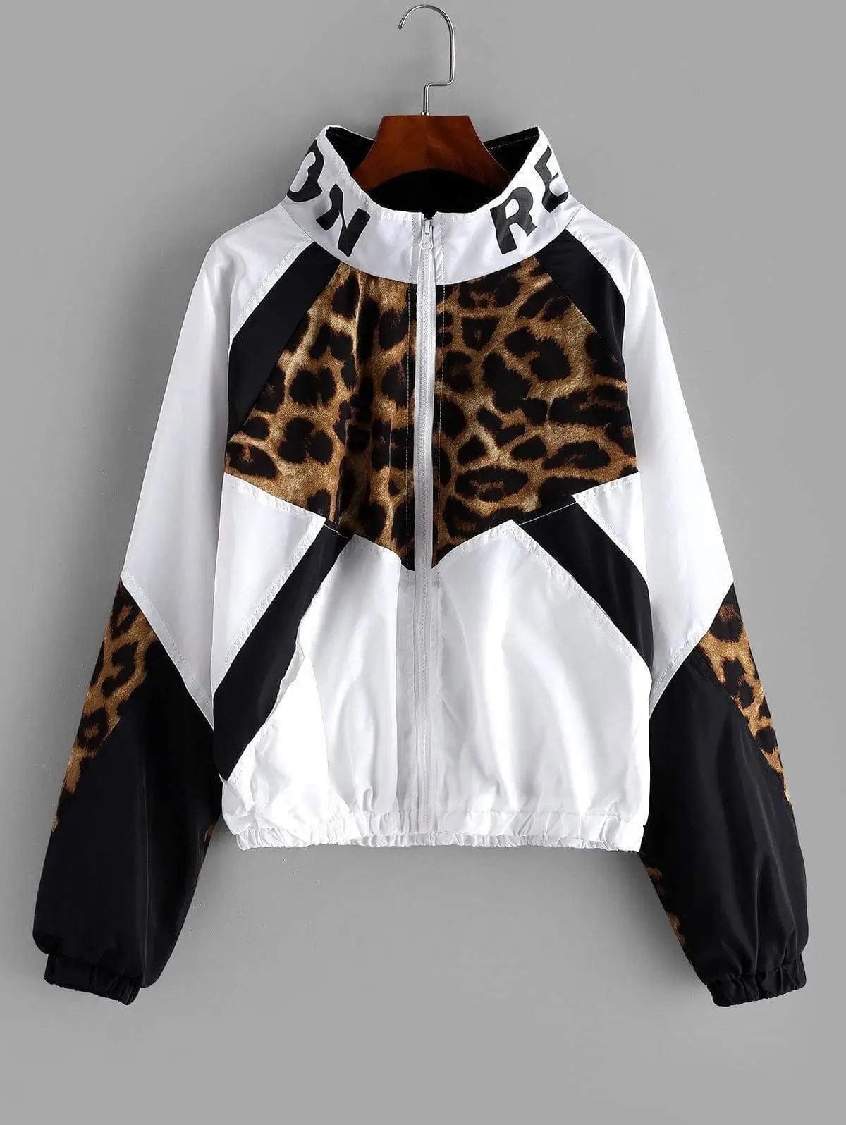 LOVEMI Hoodies Leopard print / XL Lovemi -  Women's long sleeve letter patch jacket