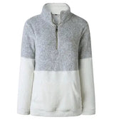 LOVEMI Hoodies Light grey / M Lovemi -  Zip Pocket High Collar Blouse Sweater Wool Sweater