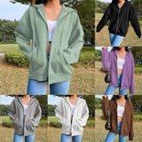 LOVEMI Hoodies Lovemi -  Solid Color Hooded Plus Fleece Sweatshirt Top
