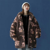 LOVEMI  Hoodies Pink / XL Lovemi -  Lamb fur bear cotton coat