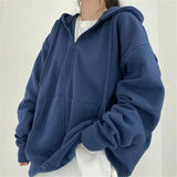 LOVEMI Hoodies Royal / One size Lovemi -  Women's Loose Mid-Length Plus Fleece Hooded Jacket