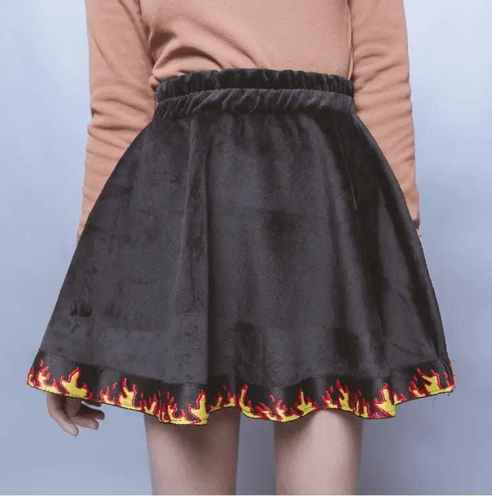 LOVEMI Hoodies Skirt Lovemi -  Hip hop street flame ribbon embroidery loose hooded sweater