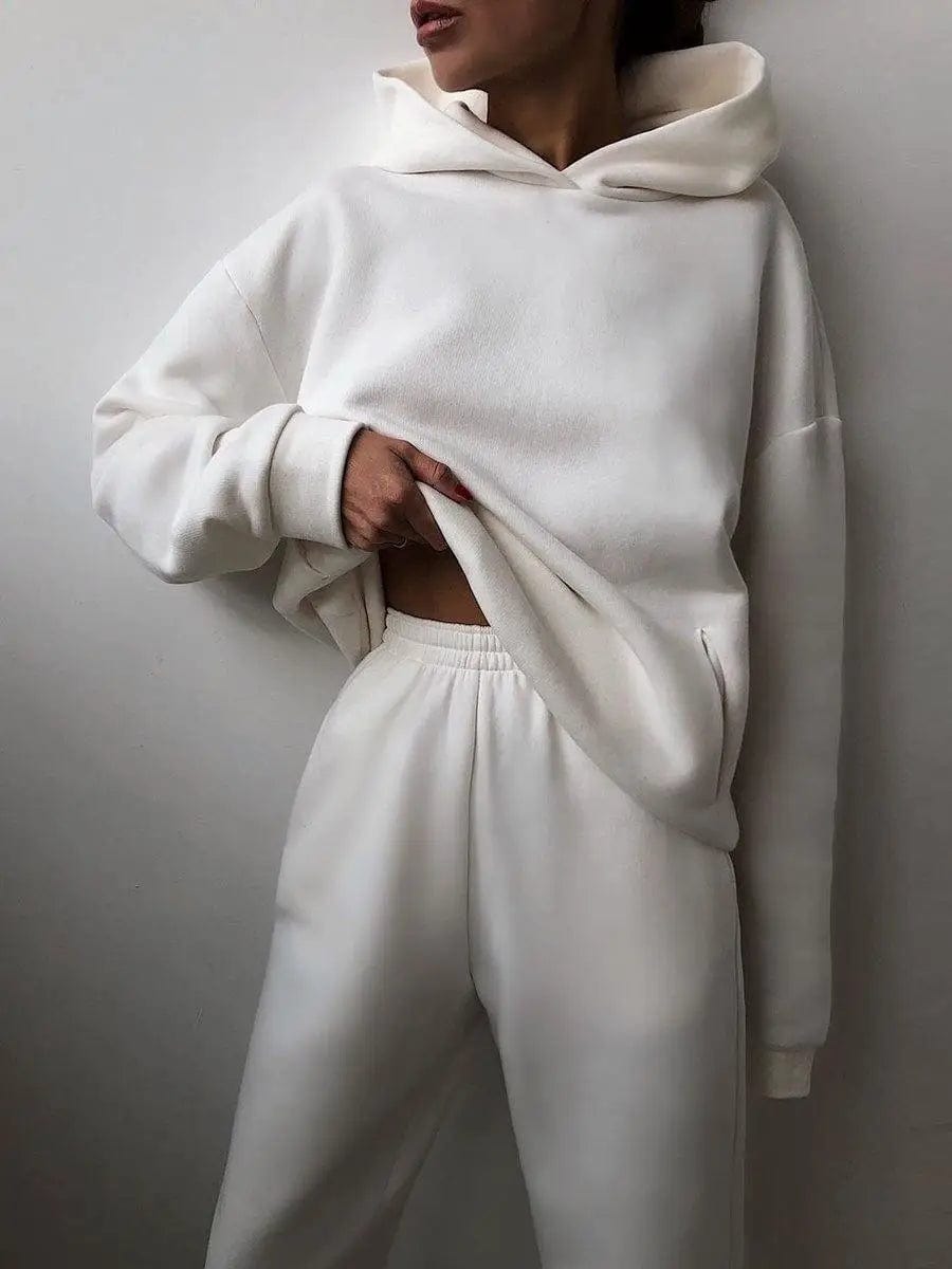 LOVEMI Hoodies White / 3XL Lovemi -  Spring Cross-border Women's Casual Hooded Sweater Two-piece