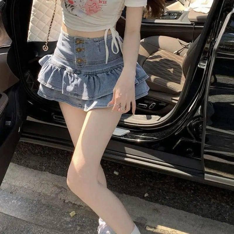 Hot Girl Pure Denim Skirt Women's Summer Anti-exposure-9
