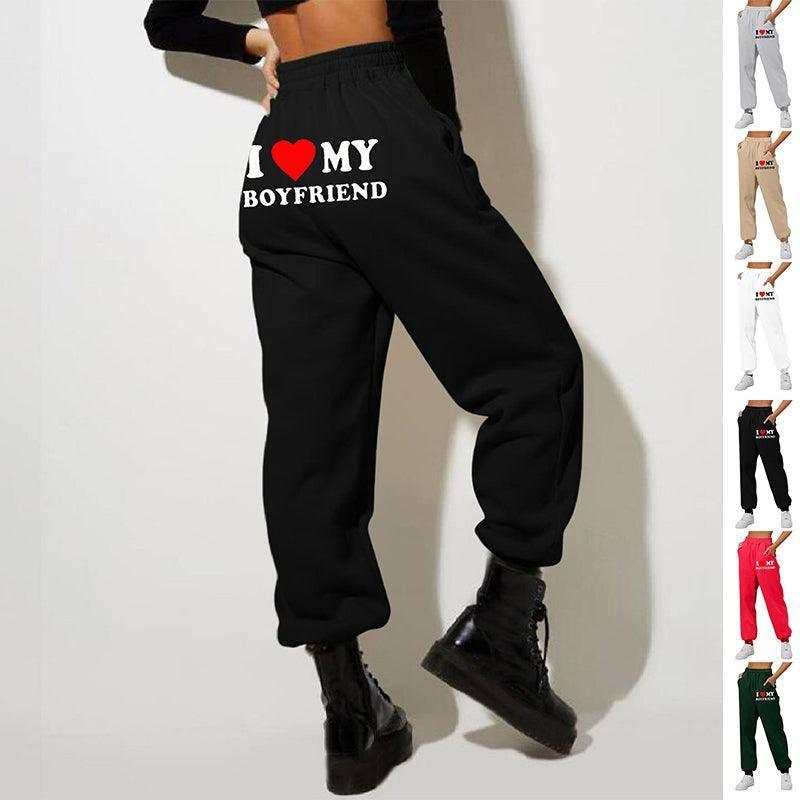 I Love MY BOYFRIEND Printed Trousers Casual Sweatpants Men-1