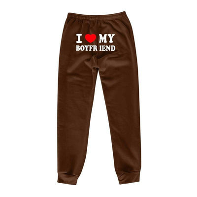 Comfy Love Statement Joggers for Her-Dark Coffee Color Back Picture-13