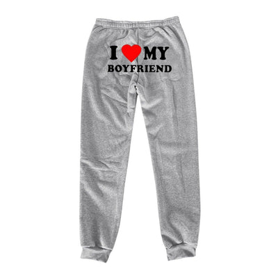 Comfy Love Statement Joggers for Her-Light Gray Back Picture-9