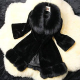 Imitation Fur Rabbit Hair Splicing Big Hair Collar Slim-Black-1