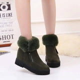 Inner Heightening Snow Boots Women Short Hairy Short Boots-2