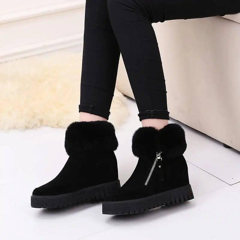 Inner Heightening Snow Boots Women Short Hairy Short Boots-3