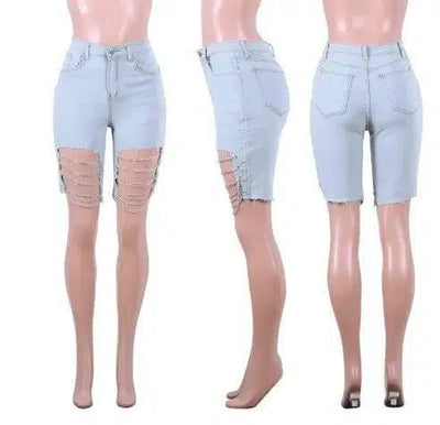 Irregular broken chain jeans-7