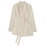 LOVEMI Jackets Apricot / M Lovemi -  Women's girdle design blazer