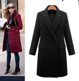 LOVEMI  Jackets Black / 2XL Lovemi -  Medium length large woolen overcoat for women