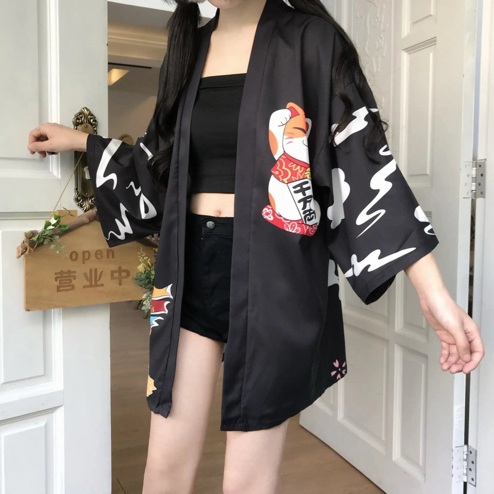 LOVEMI Jackets Black / Free size Lovemi -  Retro Art Loose Cardigan Sun Protection Clothing