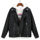LOVEMI Jackets Black / L Lovemi -  Women's Short Motorcycle Short Leather Jacket