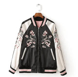 LOVEMI Jackets Black / M Lovemi -  Flower embroidery on both sides wearing stand collar quilted