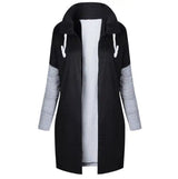 LOVEMI Jackets Black / M Lovemi -  Long colorblock lace-up sweater coat