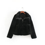 LOVEMI Jackets Black / M Lovemi -  Plush black zip jacket