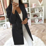LOVEMI Jackets Black / M Lovemi -  Suit collar double-breasted woolen coat