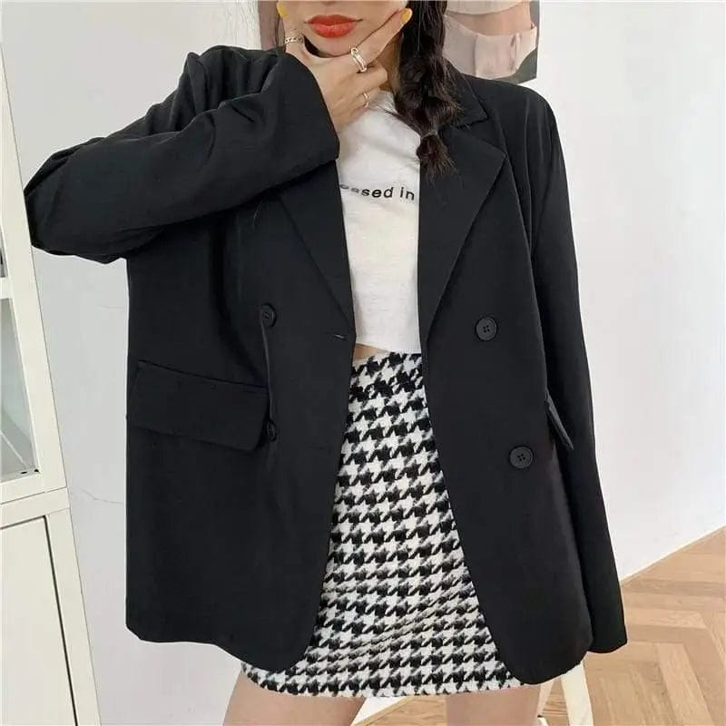 LOVEMI Jackets Black / One size Lovemi -  Net Red Thin Black Suit Jacket Female Korean Version Loose