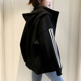 LOVEMI Jackets Black / S Lovemi -  Loose Hooded Sports Sweatshirt Women All-Match
