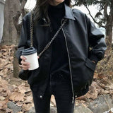 LOVEMI  Jackets Black / S Lovemi -  Short Korean Style Loose Student Plus Size Slimming Jacket