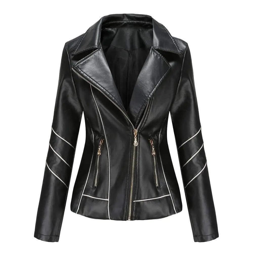 LOVEMI Jackets Black / S Lovemi -  Thin Pu Short Coat Spring And Autumn Jacket