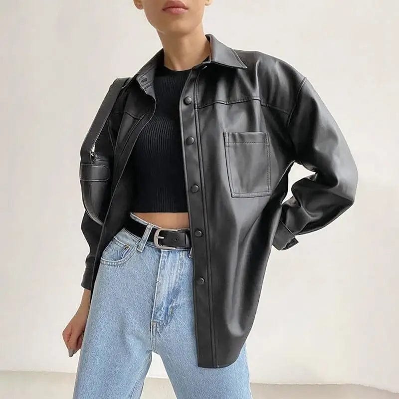 LOVEMI Jackets Black / S Lovemi -  Women's leather jacket Coat