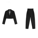 LOVEMI Jackets Black / Set / S Lovemi -  Net Red Temperament Casual Small Suit Drape Trousers Suit