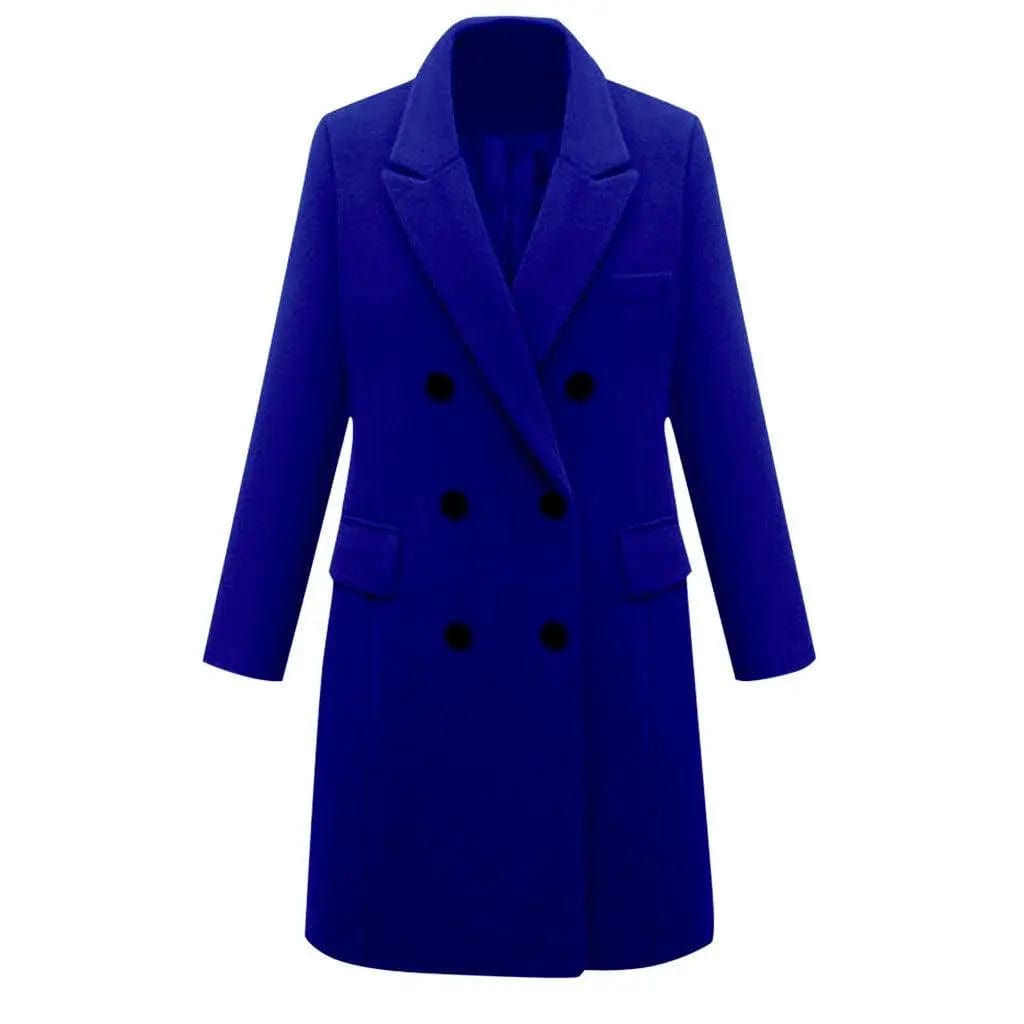 LOVEMI  Jackets Blue / M Lovemi -  Medium length large woolen overcoat for women