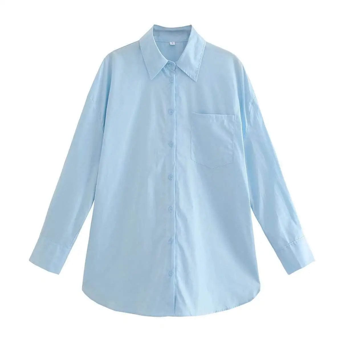 LOVEMI Jackets Blue / S Lovemi -  Solid Color Casual Shirt Girls Top