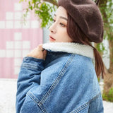 LOVEMI Jackets Blue / S Lovemi -  Women's winter lamb wool denim jacket