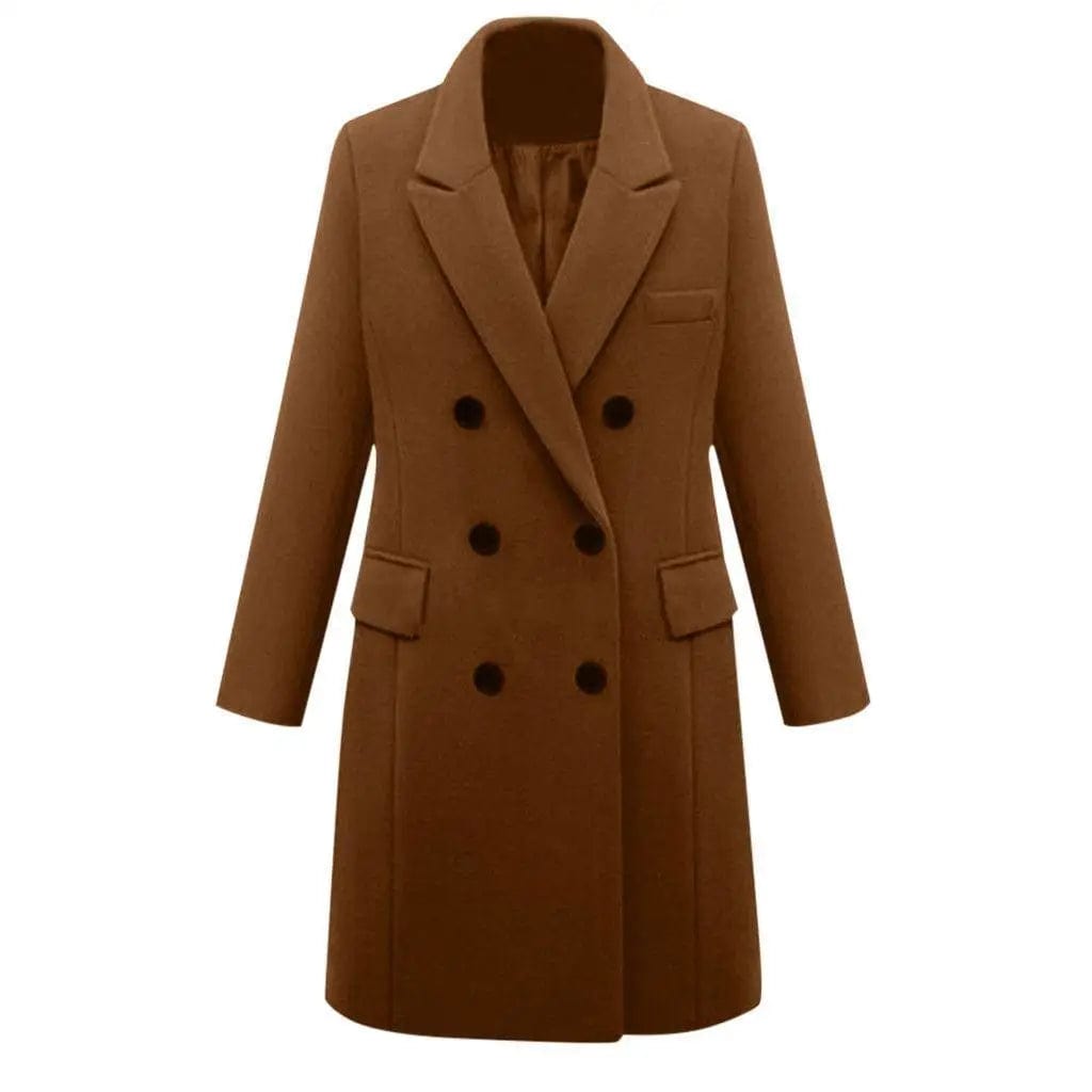 LOVEMI  Jackets Brown / S Lovemi -  Medium length large woolen overcoat for women