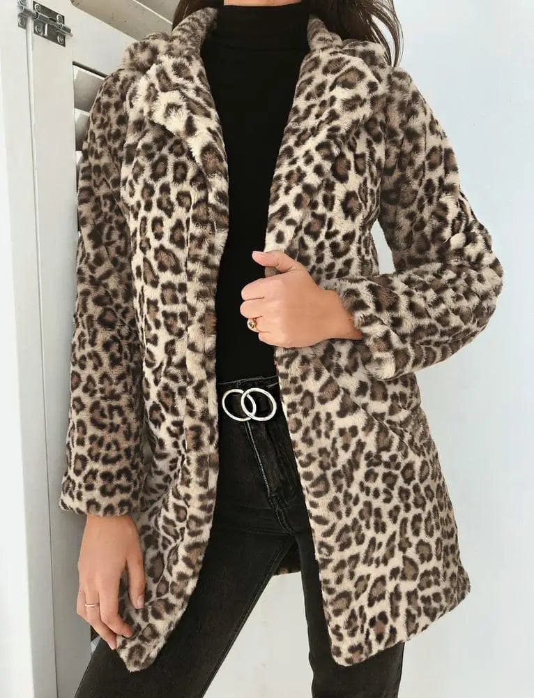 LOVEMI  Jackets Creamcolor / M Lovemi -  Lapel cardigan plush slim-fit coat